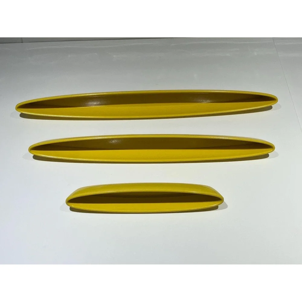 MCM‎ Olive Boat Tray Melamine Melmac Yellow Set of 3